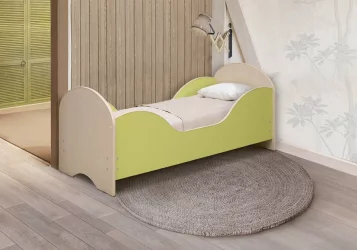 Кровать детская Малышка №7 700*1400 Дуб молочный/Синий