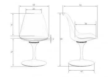 Стул обеденный DOBRIN TULIP Белый W-02