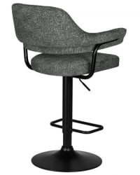 Стул барный DOBRIN CHARLY BLACK (серый твид (LEO11)) 2 шт