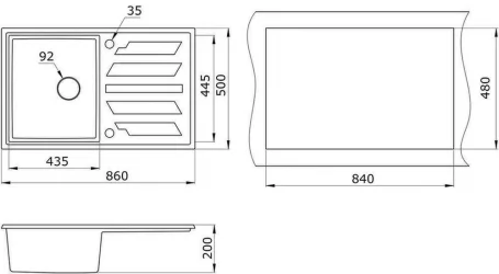 Кухонная мойка GRANULA 8601 Шварц