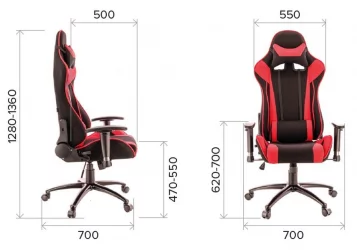Кресло геймерское Everprof Lotus S4 Ткань Черный Красный