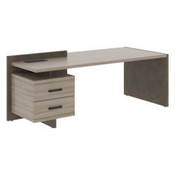 Стол руководителя левый WOOD&STONE СФ-531301 Дрифтвуд Бетон Чикаго темный