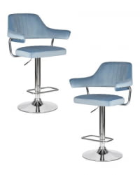 Стул барный DOBRIN CHARLY (пудрово-голубой велюр (MJ9-74)) 2 шт