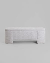 Банкетка Такс с местом для хранения букле светло-серый / Taks