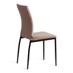 Мягкий стул CAPRI (mod. BC565-DC) металл, флок, 43 х 53 х 92 см, Beige (бежевый) HLR8 / черный