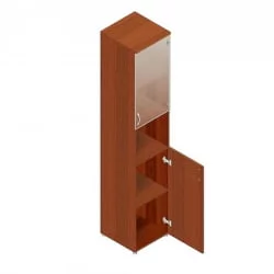 Шкаф для документов узкий с тонированными стеклами Р.П-4СТ Орех Гепланкт
