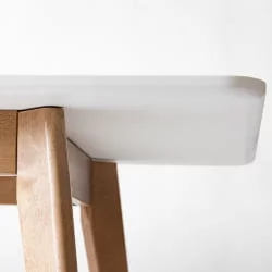 Стол обеденный Пегас Plus 160x95 Эмаль белая Морилка Дуб золотой