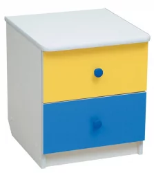 Тумбочка для детской прикроватная Радуга Белый/Желтый/Синий