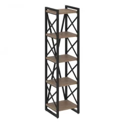 Стеллаж на регулируемых опорах - 5 полок LOFT VR.L-MST.O-5.4 Металл черный Дуб Аризона