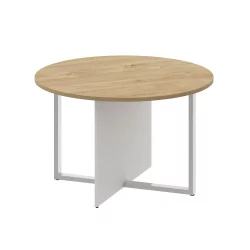 Стол переговорный, круглый SHIFT SK.SP-KR-120 Тиквуд Светлый/Белый Бриллиант
