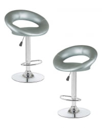 Стул барный ДОБРИН МИРА (серебряный) 2 шт / DOBRIN MIRA