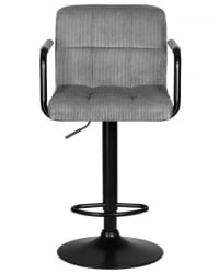 Стул барный ДОБРИН КРУГЕР АРМ БЛАCК (серый вельвет (ЛАР-Е2041-25)) 2 шт / DOBRIN KRUGER ARM BLACK (LAR-E2041-25))