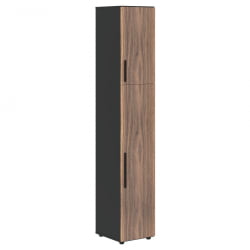 Шкаф-колонка с глухими малыми и средними дверьми (правый) VELION VENEER VRHCS 40.3 R Американский орех Яшма черная