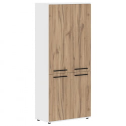 Шкаф с глухими средними и малыми дверьми EDIS EHCS 85.3 Дуб Денвер светлый Черный Белый