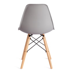 Кухонный стул CINDY (EAMES) (mod. 1801) дерево бук/металл/сиденье пластик, 45x51x82 см, Light grey (светло-серый)