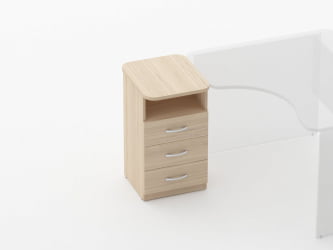 Тумба приставная на 3 ящика с нишей Glassy 3.10.13 Бук светлый