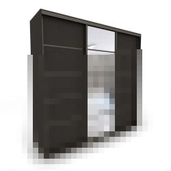 Трехстворчатый шкаф Акцент-Квадро Д 1800х600 Венге/Бронза