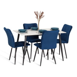 Металлический стул Бари ЛТ, велюр, Блуе (синий), 41х55х89 см / Bari LT, Blue