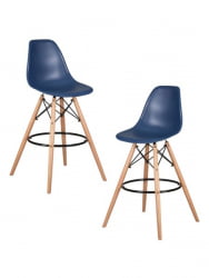 Стул барный DOBRIN DSW BAR (ножки светлый бук, цвет темно-синий (BE-12)) 2 шт