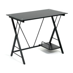 Стеклянный компьютерный стол GD-01 Black (черный)