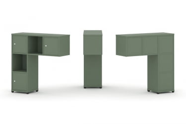 Надставка на стол низкая односторонняя + задняя стенка (5шт.) + распашной фасад (3 шт.) CONCEPT CN.ONN-002 Кобо Черный металл