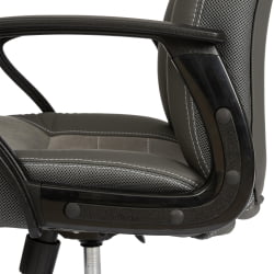 Кресло ИНТЕР (24) кож/зам/флок/ткань, серый/металлик, C-36/29/ТВ-12 / INTER C-36/29/TW-12