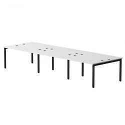 Бенч-система на 6 мест на металлокаркасе, опоры 90 гр Everprof EVO 254S219 Белый Черный