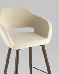 Стул барный Саймон Б велюр Бежевый