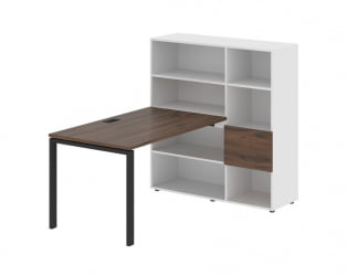 Рабочая станция ЕДИС ЕУРСТ 1213 Дуб Денвер темный Черный Белый / EDIS EURST