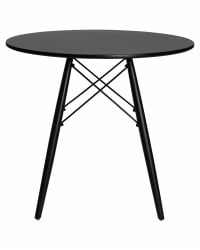 Маленький обеденный стол DOBRIN CHELSEA 80 BLACK (столешница черная, основание черное)