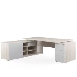 Стол рабочий на креденции и тумбе левый ZIO28511021 Светлый дуб