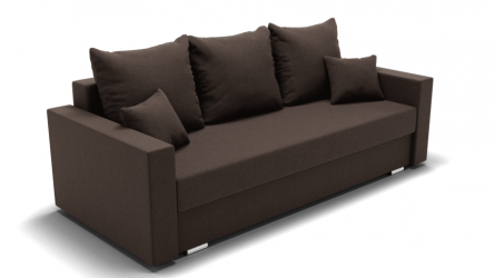 Диван Олимп-1 ПБ (ЗР) Цвет фасада: Коричневый; Тип: Прямой; Материал фасада: Металл/Велюр