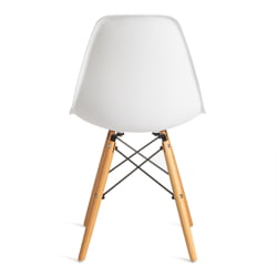 Кухонный стул CINDY (EAMES) (mod. 1801) дерево бук/металл/сиденье пластик, 45x51x82 см, White (белый)