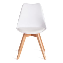 Стул TULIP (mod. 73-1) дерево/пластик/экокожа, 47,5x55x80 см, белый