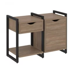 Тумба на регулируемых опорах наборная. Вариант №3 LOFT VR.L-TN-3.O Металл черный Дуб Аризона