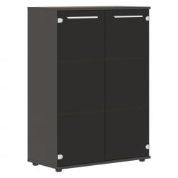 Шкаф со стеклянными дверьми EDIS EMCS 85.2 Белый Мокко