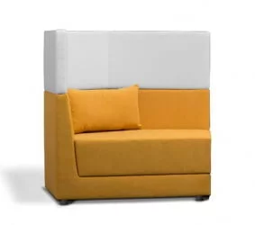 Диван с двухъярусной спинкой правый Элемент 2В2 Желтый/Белый