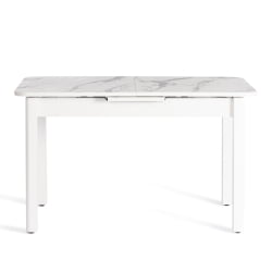 Стол ALIGERY ЛДСП/HPL/опора-массив березы , 130 х 75+30 х 75 см, Мрамор светлый/белый