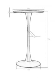 Дизайнерский стол МИА БАР (черная столешница, черное основание) / MIA BAR