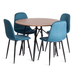 Кухонный стул BREEZE (mod. 4724) Велюр/металл , 44 х 53 х 87 см, Dark turquoise (темно-бирюзовый) HLR62 / черный