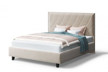Кровать СОФИЯ 2000*1600мм (на опорах), велюр Бренди лайт 03 (бежевый), (б/основания, б/матраса)
