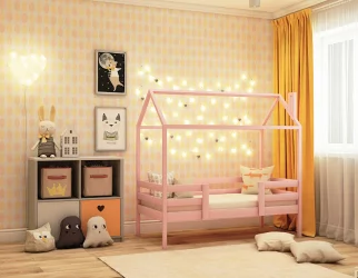 Детская кровать с бортиком RooRoom кд-22Р Розовый