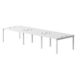 Бенч-система на 6 мест на металлокаркасе, опоры 90 гр Everprof EVO 254S218 Белый
