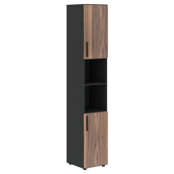 Шкаф-колонка с глухими малыми дверьми (правый) VELION VENEER VRHCS 40.4 R Американский орех Яшма черная
