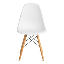 Кухонный стул CINDY (EAMES) (mod. 1801) дерево бук/металл/сиденье пластик, 45x51x82 см, White (белый)