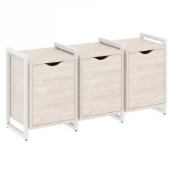 Тумба на регулируемых опорах наборная. Вариант №5 LOFT VR.L-TN-5.O Металл белый Денвер светлый