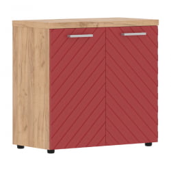 Шкаф с глухими малыми дверьми и топом Torr LUX TLLC 85.1 Дуб Бофорд Красный