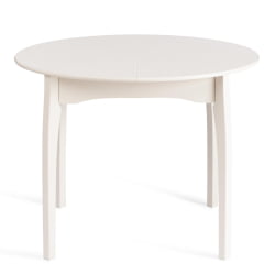 Круглый стол DIAMANTE круглый бук, мдф, шпон дуба, 100 х 100+30 х 75 см, Ivory white