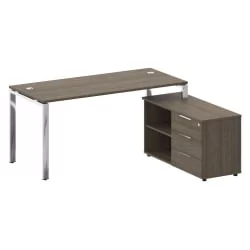 Стол рабочий руководителя с опорной тумбой METAL SYSTEM DIRECT БГ.СРТ-4.7 Пр Вяз Благородный