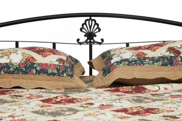 Кровать РУМБА (AT-203)/ RUMBA дерево гевея/металл, 160х200 см (double bed), красный дуб/черный